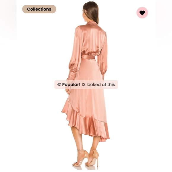 Zimmermann, Silk Wrap Midi Dress in Lipstick, Size 0 - Picture 2 of 6